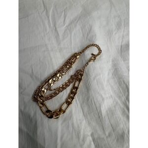 Gold Tone Layered Curb Link bracelet